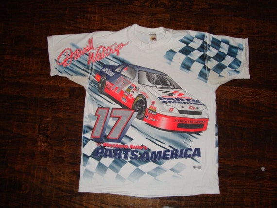Vintage 90's Darrell Waltrip 1996 Nascar Racing All Over Print T