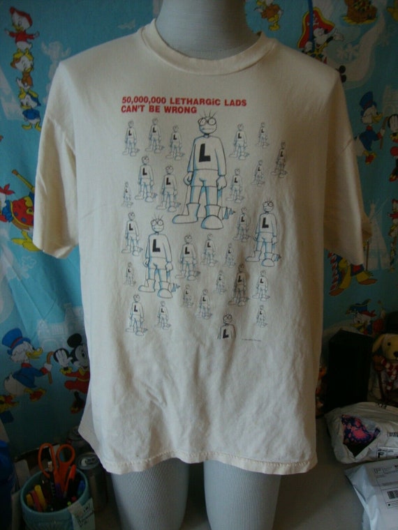 Vintage 90's Lethargic Lad Greg Hyland Comic T Shirt XL  View 2