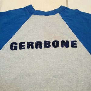 Vintage Gerrbone Baseball Style Gray/Blue Raglan Sleeve T Shirt S