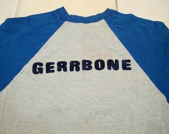 Vintage Gerrbone Baseball Style Gray/Blue Raglan Sleeve T Shirt S