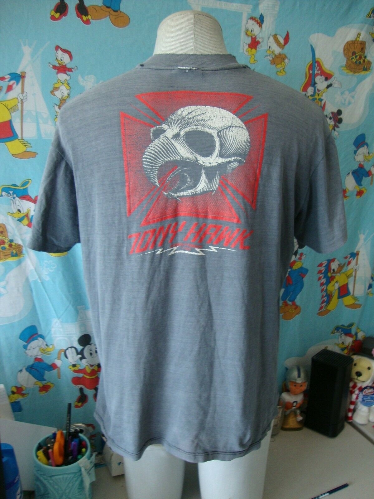 T-shirt Vintage Skate Des Années 80 Blockhead Skateboards, Noir, Taille XL, Neuf En Stock