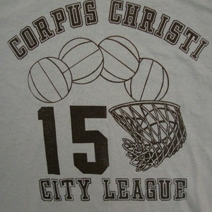 Vintage Corpus Christi City League Texas San Antonio Spurs Basketball T Shirt XS