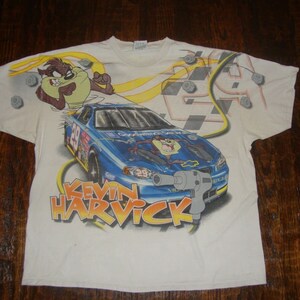 Vintage Kevin Harvick,Taz LooneyTunes Nascar Racing All Over Print T Shirt XL
