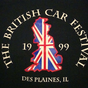Vintage British Car Festival Show Des Plaines IL UK Flag England 90&#39;s T Shirt M