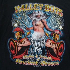 Vintage VALLEY BOYS Ancient Greece Myths & Legends Kinnaras Centauar T shirt 2XL