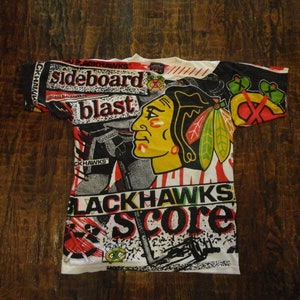 Vintage 90s Chicago Blackhawks Magic Jonson Tees All Over Print T Shirt L