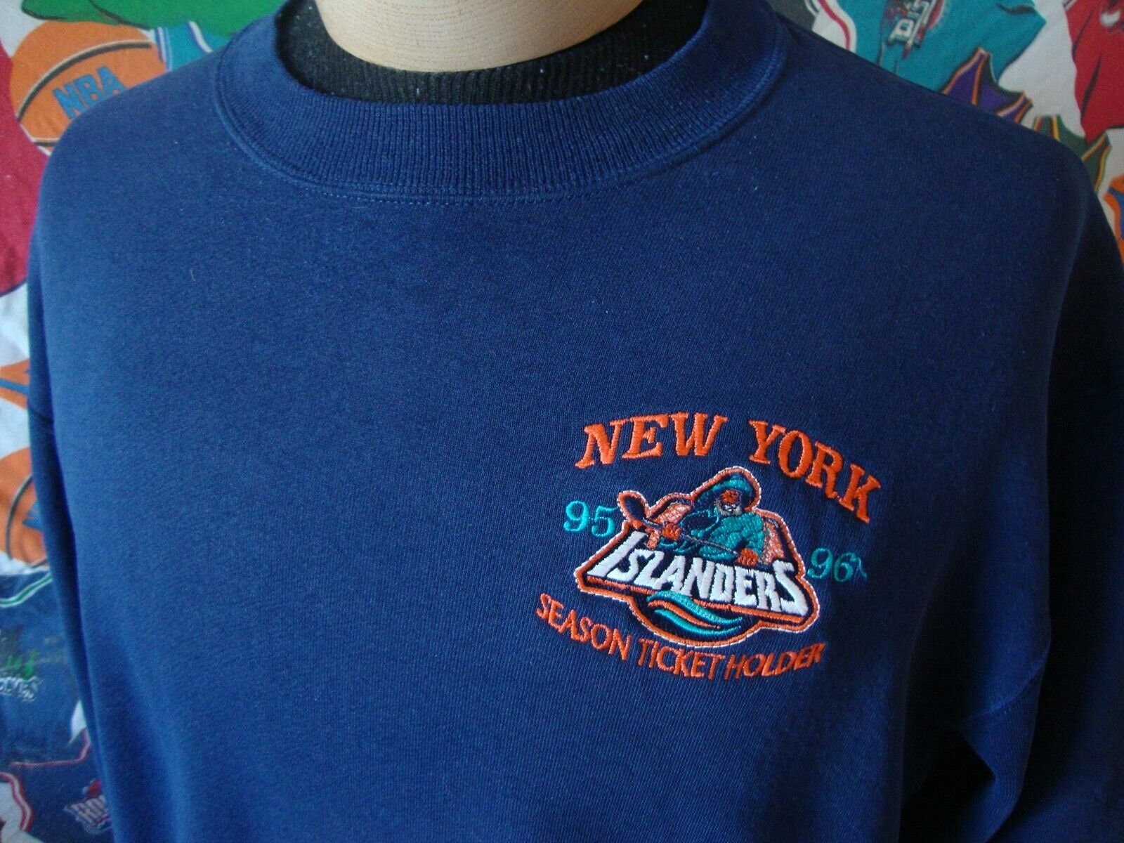 VinnieVtg Vintage 90's New York Islanders Fisherman Crewneck Sweatshirt S