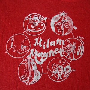 Vintage MILAM MAGNET art school theatre punk rock emo red grunge T Shirt Size M