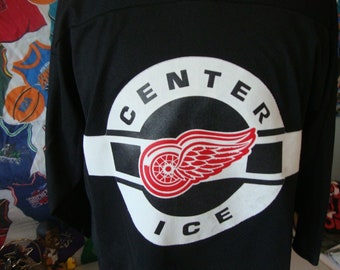 Vintage Detroit Red Wings Center Ice Black CCM Jersey Size M