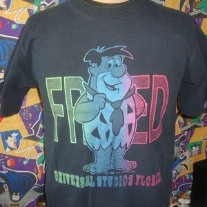 Vintage 90&#39;s Universal Studios Florida The Flintstones Fred T Shirt M