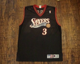 Original 90s Allen Iverson 76ers Champion Jersey Adult SMALL