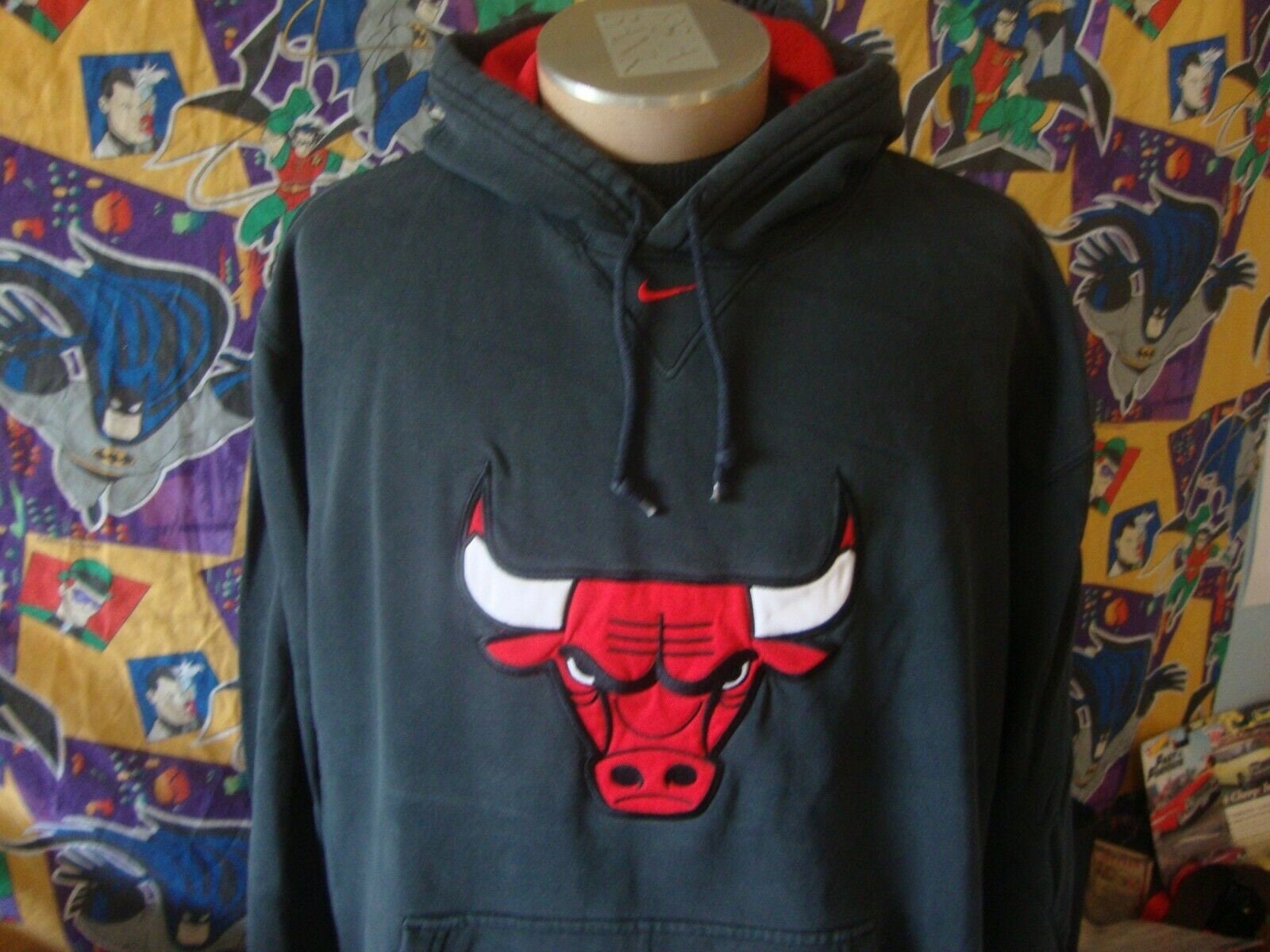 Vintage 00S Nike Chicago Bulls Center Swoosh NBA Hoodie Sweatshirt XL