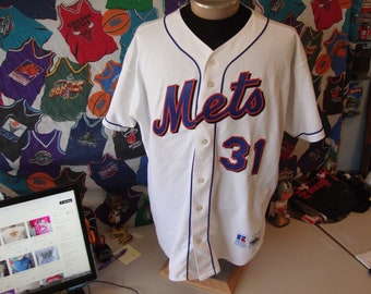 Vintage 90s New York Mets Pinstripe Baseball Jersey Authentic Sewn Rawlings  40