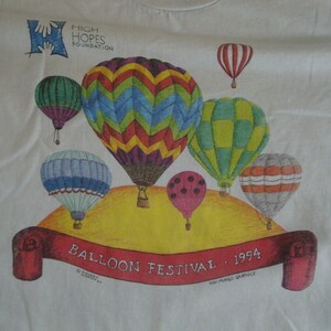 Vintage High Hopes Foundation Balloon Festival 1994 T Shirt L