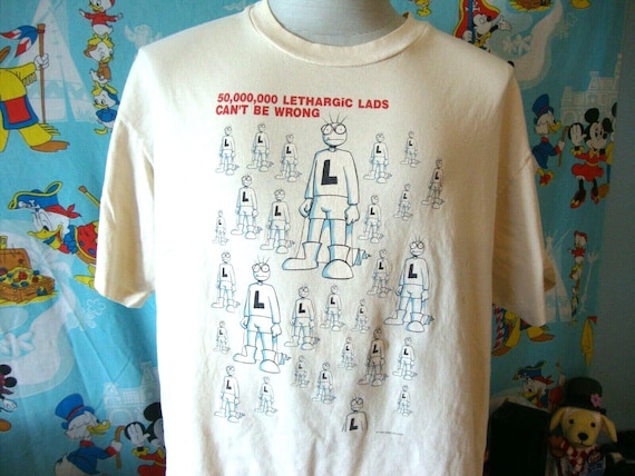 Vintage 90's Lethargic Lad Greg Hyland Comic T Shirt XL 