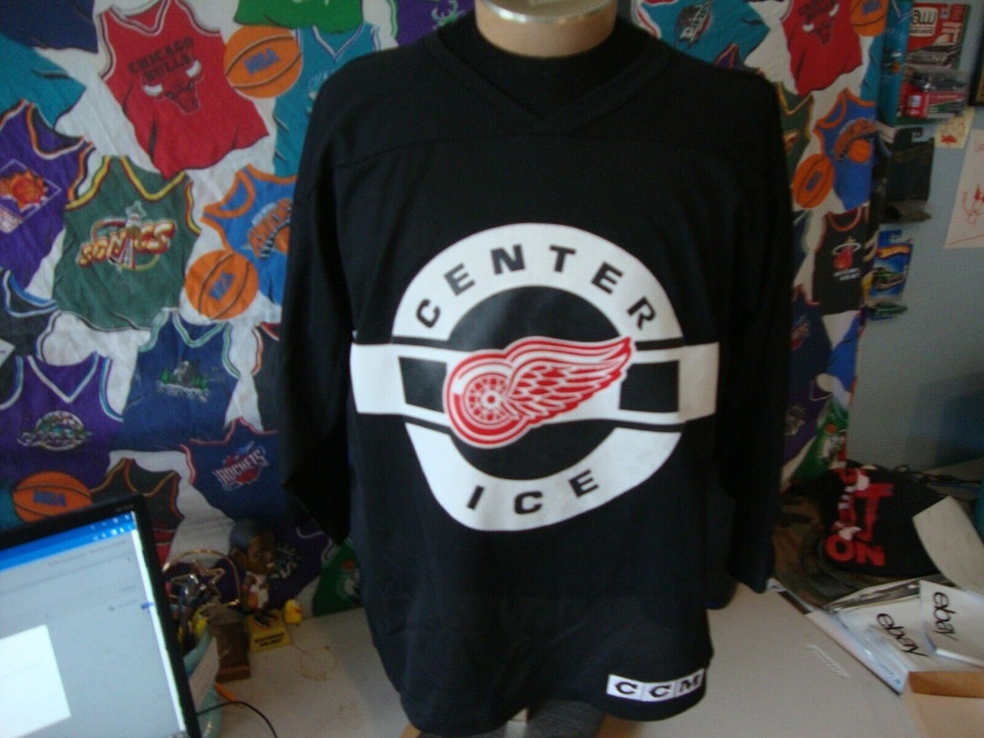 Vintage Detroit Red Wings Center Ice Black CCM Jersey Size M Etsy