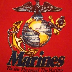 Vintage The Few Proud Marines Military Army Paper Thin T Shirt M