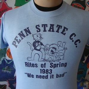 Vintage 1983 Penn State Nittany Lions Sugar Bowl football t shirt S