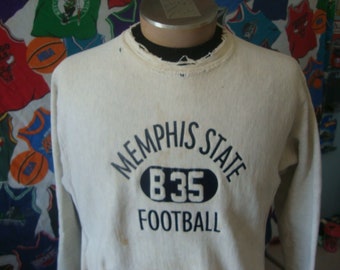 Vintage 70&#39;s Memphis State Champion Reverse Weave Thrashed Crewneck Sweatshirt L