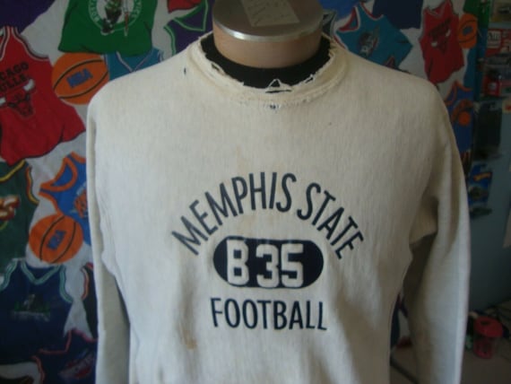 Vintage 70 s Memphis State Champion Reverse Weave Thrashed Crewneck Sweatshirt L Etsy