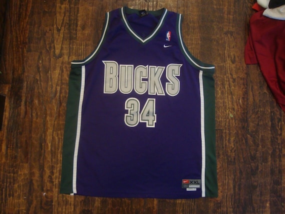 Vintage 90's Milwaukee Bucks Basketball NBA Ray Allen 34 