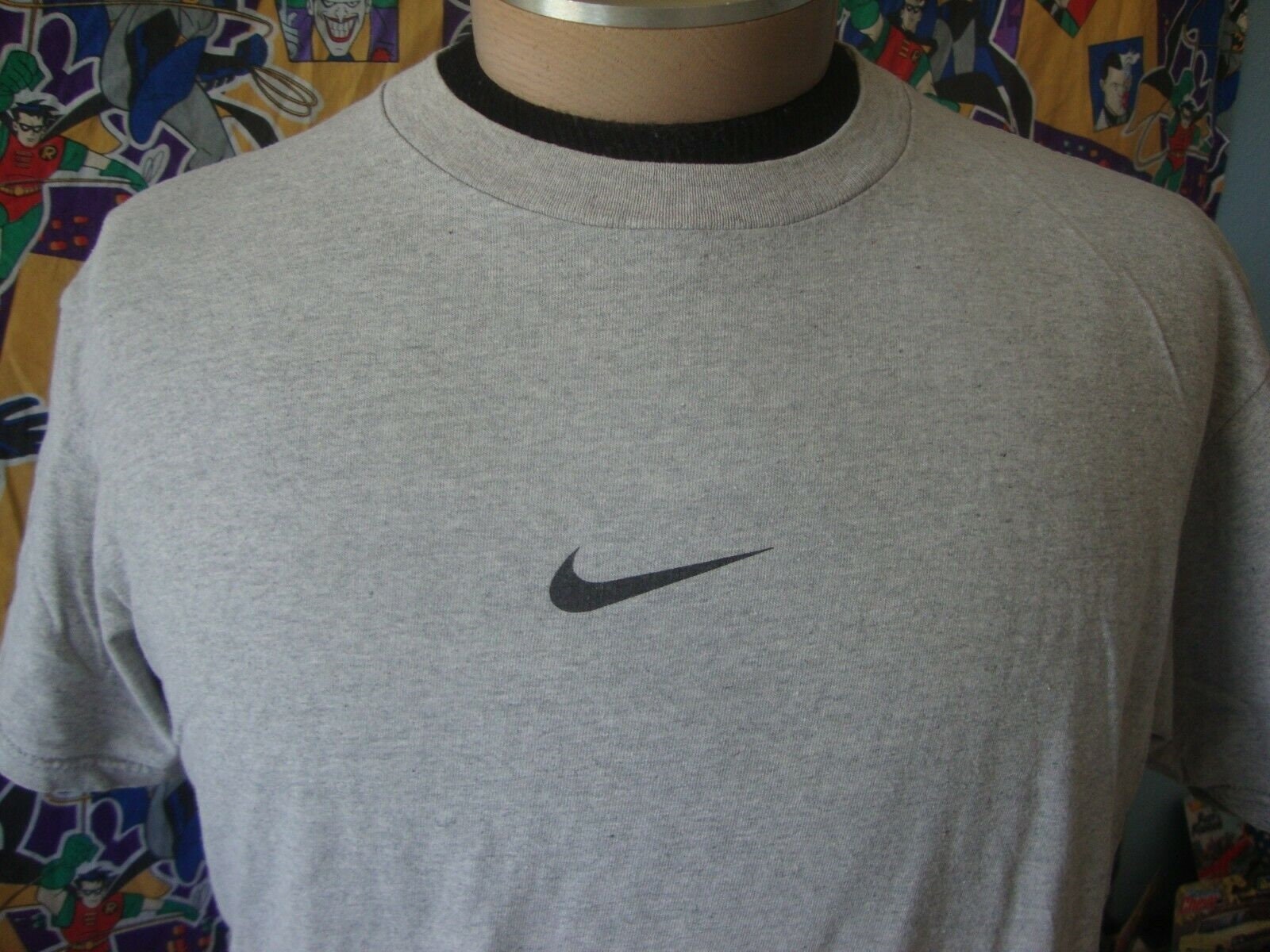 Vintage 90 s Nike Center Swoosh spellout Gray Double Sided T Shirt M