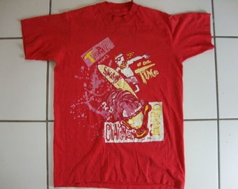 Vintage "Chairman Of The Board" Surfboard Skateboard Surf Red T Shirt Men's Size M