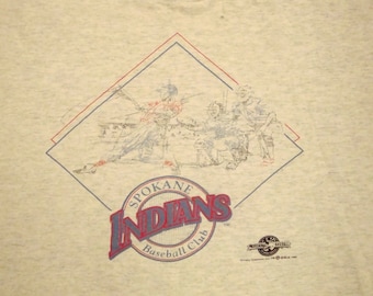 Vintage Spokane Indians Baseball Club 1992 90's Double Collar T Shirt XL