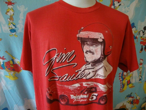 Vintage 80's Jim Sauter Nascar Racing T Shirt XL