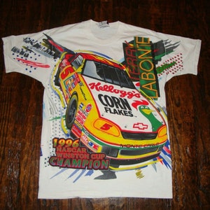Vintage 90&#39;s Terry Labonte Nascar Corn Flakes 1996 AOP All Over Print T Shirt M