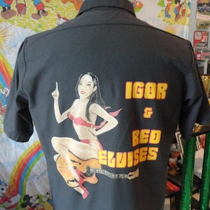 Vintage Igor & Red Elvises Tour Button Down Mechanic Workman's Shirt M