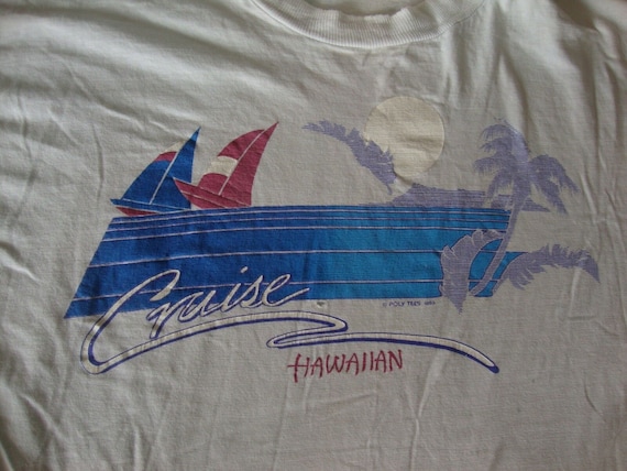 Vintage POLY TEES HAWAII Sailboat Cruise Hawaiian… - image 1