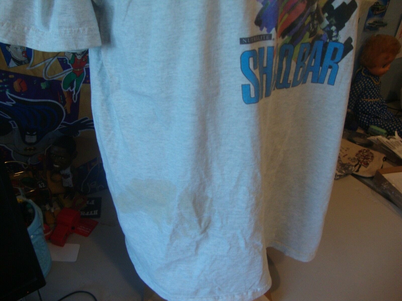 90s アメリカ製 SHAQ シャキールオニール ラップT XL ナス紺