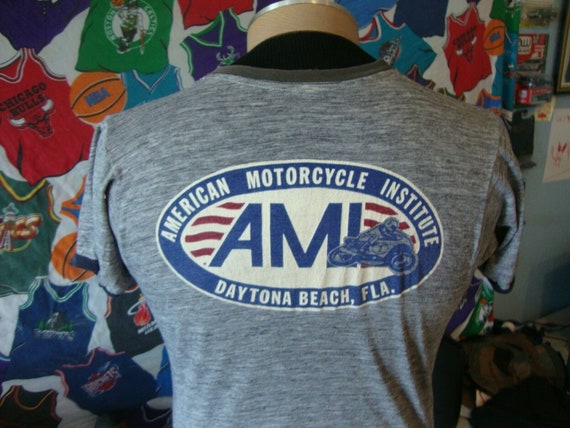 AMI, Vintage 70's AMI American Institute Motorcycle Certified Mechanic T Shirt M