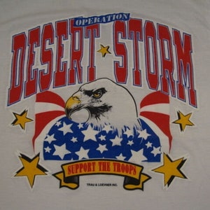 Vintage Operation Desert Storm Army Support The Troops America Eagle T Shirt M