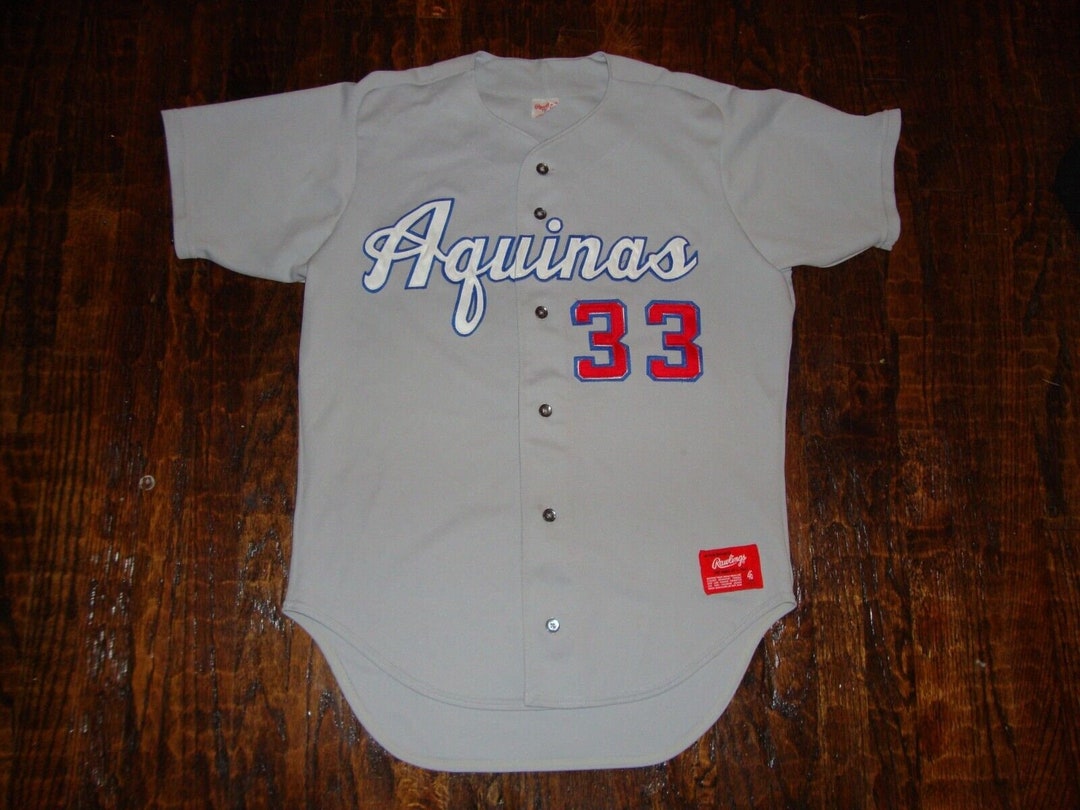 Vintage 80's Aquinas Rawlings Authentic Game Worn Baseball Jersey 46 - Etsy