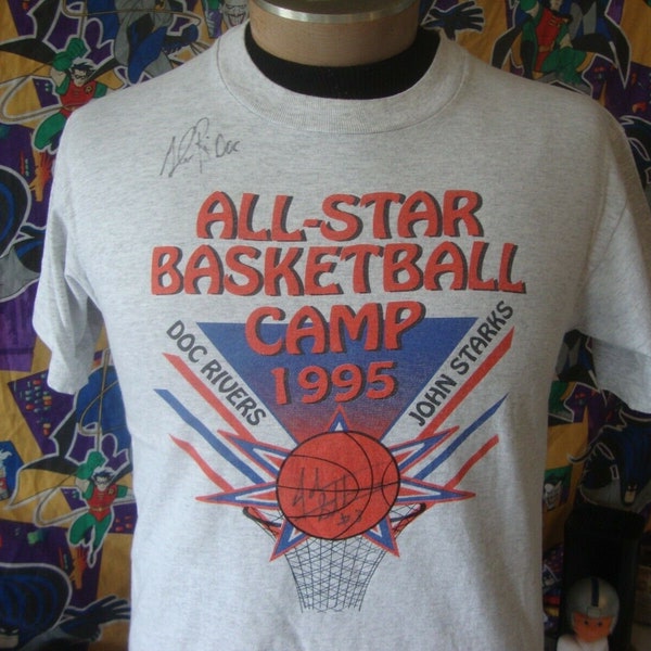 Vintage 90's Doc Rivers John Starks Basketball Camp New York Knicks T Shirt M