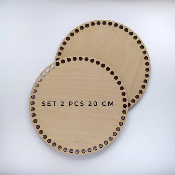 Crochet Basket Bottom Kit 2 Style Natural Wooden Basket Bottom Crochet Basket Wood Base With 1pc 4mm Crochet Hook 40 Yard 9mm Cloth Yarn Diy