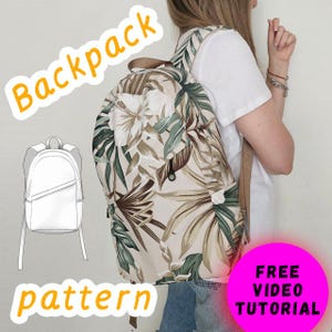 Backpack sewing pattern PDF A4, Video tutorial backpack, Unisex backpack, Traveler bag pattern, Sewing pattern casual rucksack