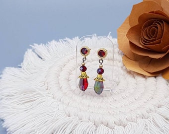 Romantic Regal Red and Gold Earrings