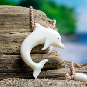 Dolphin Necklace - Hand Carved by Bali Necklaces