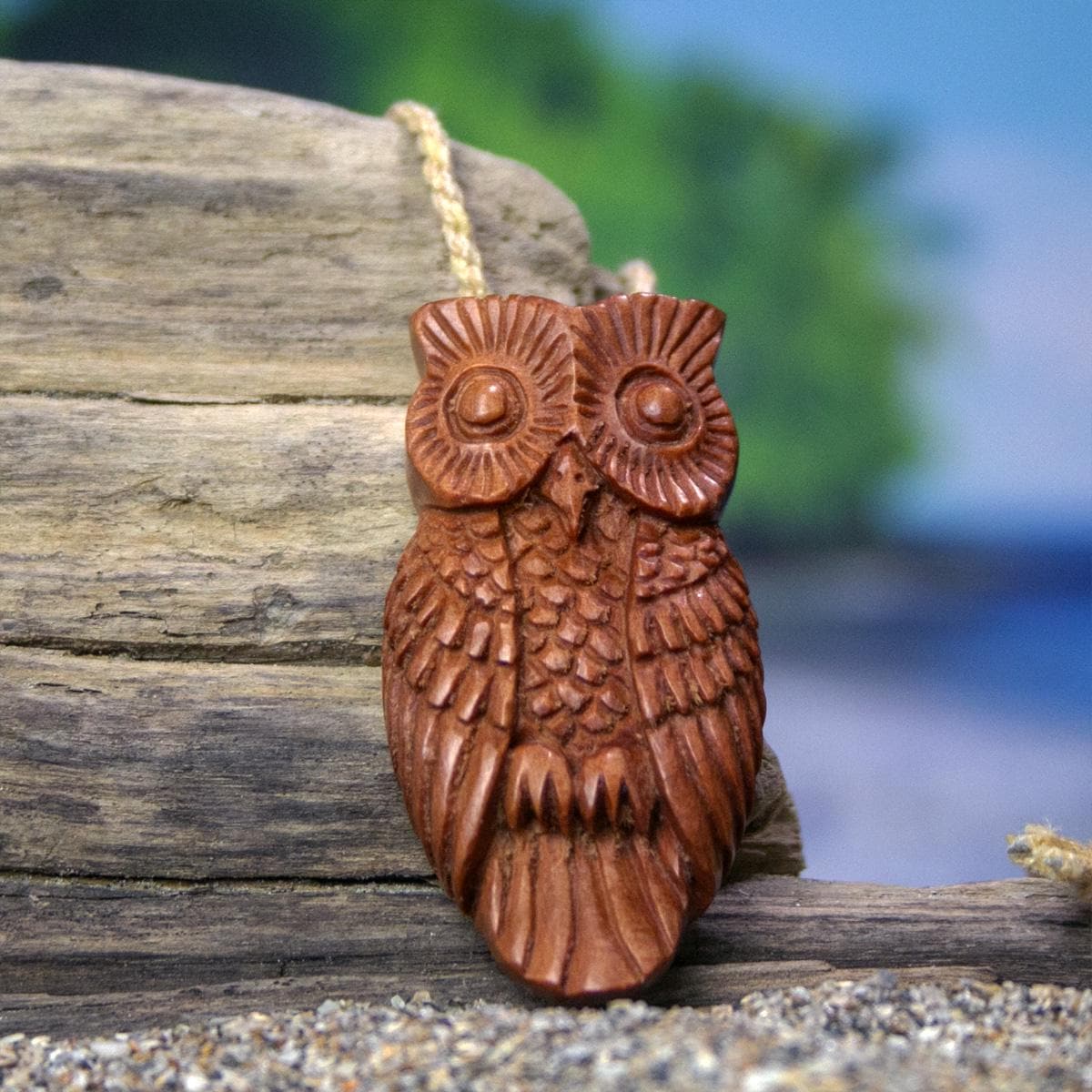 Owl Necklace - Hand Carved by Bali Necklaces