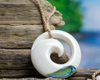 Ocean Wave Necklace - Hand Carved by Bali Necklaces