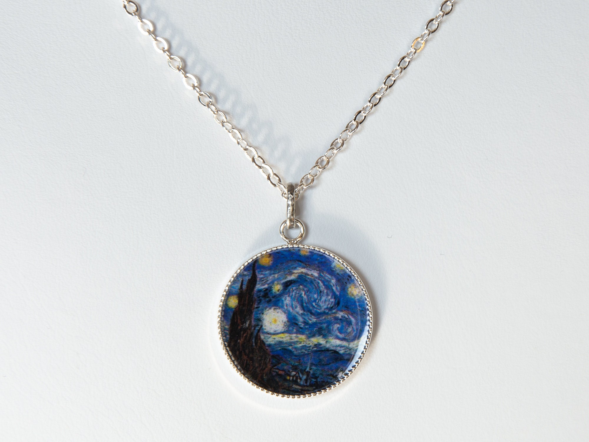 Starry Night by Vincent Van Gogh Silver Plated Necklace - Etsy