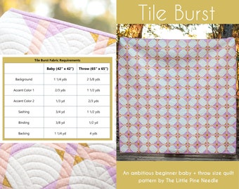 Tile Burst Quilt, PDF Quilt Muster, Scrappy Quilt