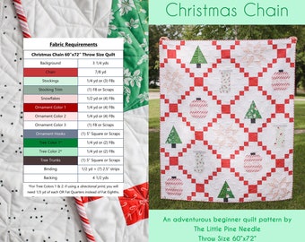 Christmas Chain Quilt Pattern, PDF Quilt Pattern, Christmas Quilt Pattern