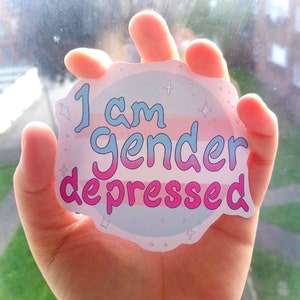 Ik ben gender depressief ll sticker