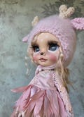 OOAK custom Blythe doll collectiondoll embroidery outfit exclusive unique sculpting sweet Bambi Cutie Deer Mohair