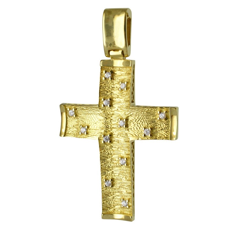 Women Cross Pendant Baptism gold cross for girl 14K gold Etsy