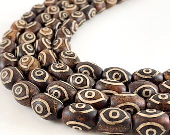 2 PCS Evil Eyes Agate Spacer Beads 10* 14 mm,Gemstone Beads,Black Eyes Agate Beads,Stone Beads,Loose Beads,DIY Jewelry Making
